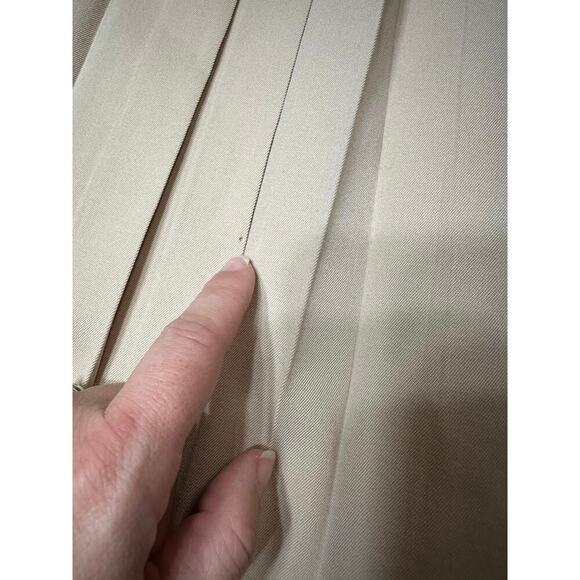 VTG Ellen Tracy Midi Skirt Size 4 Beige Pleated Preppy Academia Office Work Twee - Picture 9 of 11